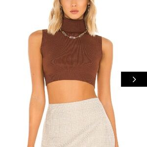 Revolve “SuperDown Skylar” Sleeveless Turtleneck Crop Top